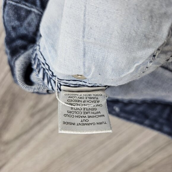 Christopher & Banks Jeans Womens 12P Blue Embellished Pockets Straight Leg Denim - Picture 9 of 14